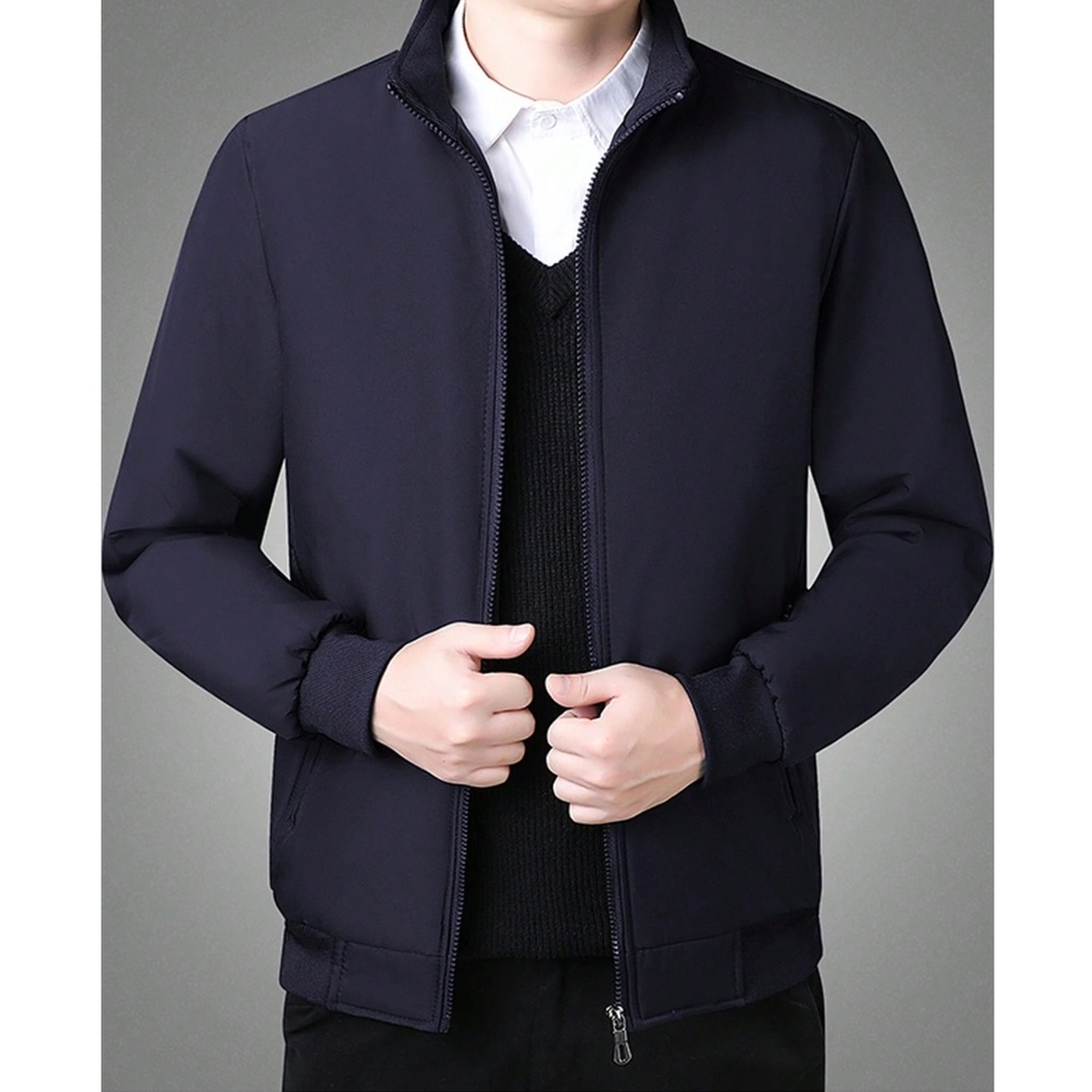 Classic Men’s Quilted Lined Pockets Zip up Jacket - Picture 5 of 6